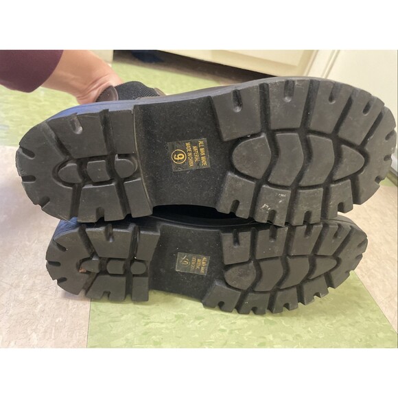 Soda Black Pull On Rounded Toe Chunky Block Heal Combat Ankle Boots 9 - Picture 3 of 7